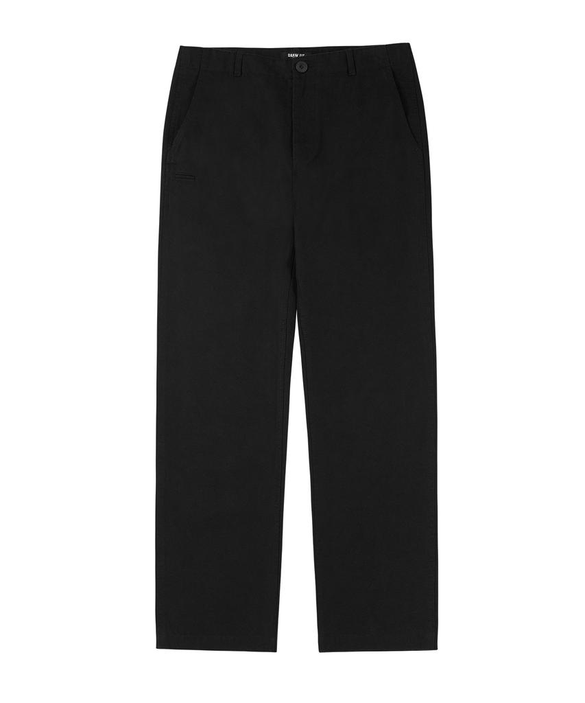 DRAW FIT Washed Officer Chino Pants [Black]