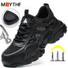 Summer Safety Shoes For Men Women Breathable Mesh Work Shoes Steel Toe Sneakers Men Lightweight Protective Shoes Indestructible