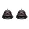 2Pcs Service Bell Exquisite Clear Sound Classic Shape Polishing Glossy Nonslip Base Call Bell for Hotel Restaurant