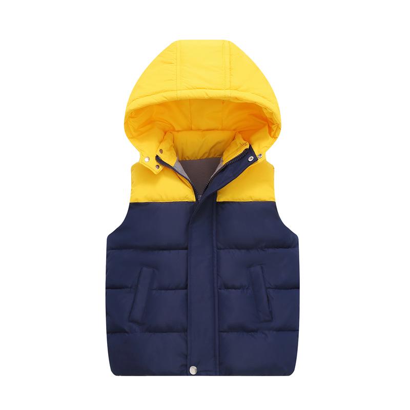 

Детский пуховый жилет на флисовой подкладке в стиле колледж для осени/зимы: Теплый и Толстый для Мальчиков и Девочек. 150/Height 140-150cm