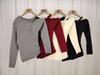 Design slanted shoulder knitted top women's inner wear autumn new niche irregular slim-fitting chic shirt bottoming shirt