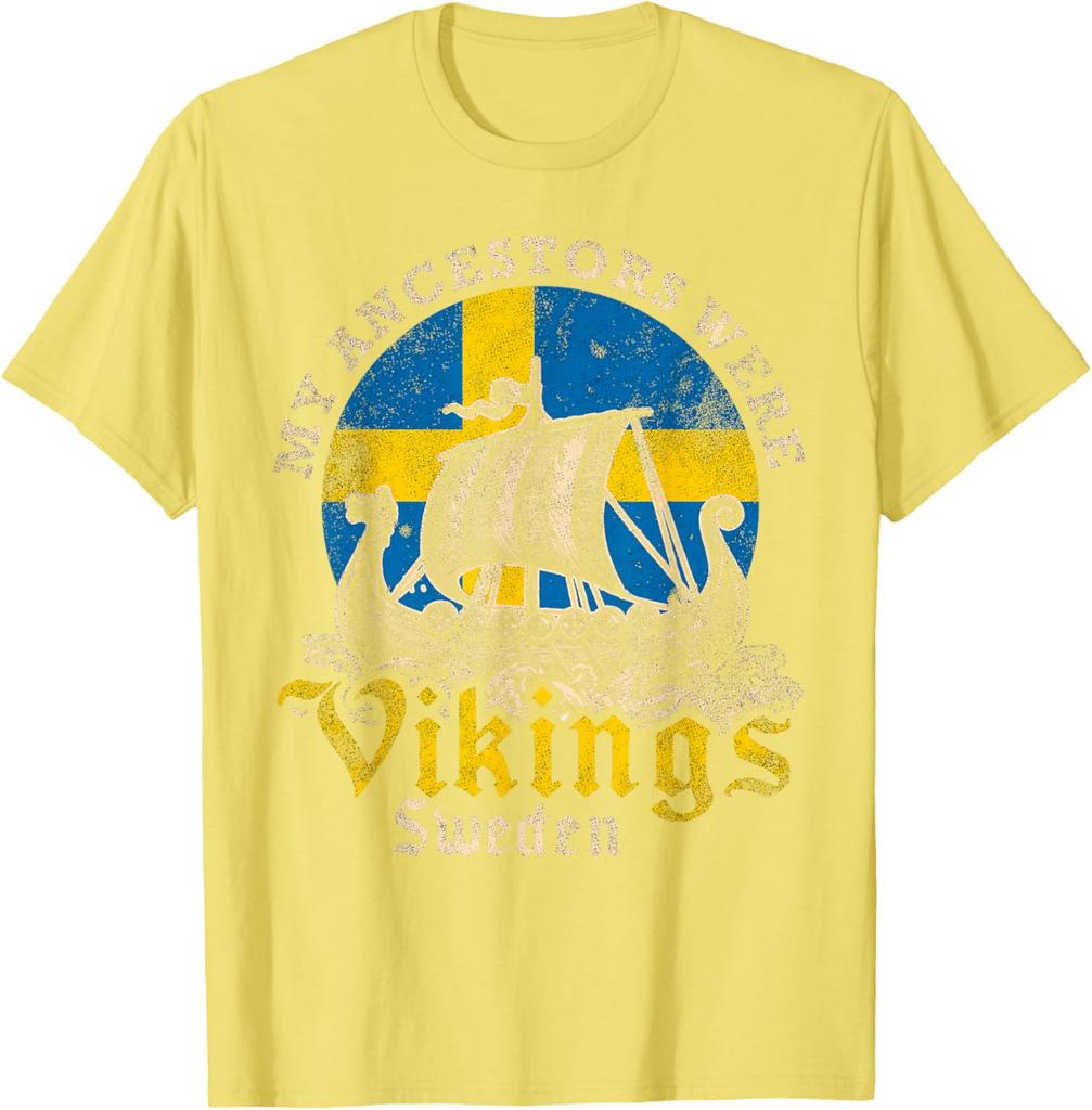 Swedish Sweden Swede Viking Ship Flag TShirt