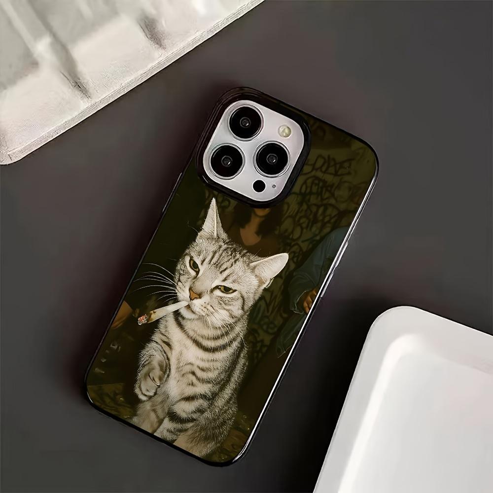 Cool Cat Smoking Pattern Phone Case for iPhone 17/17air/17pro/17promax/16/15/14/13/12/11 Pro Max Popular Birthday Gift
