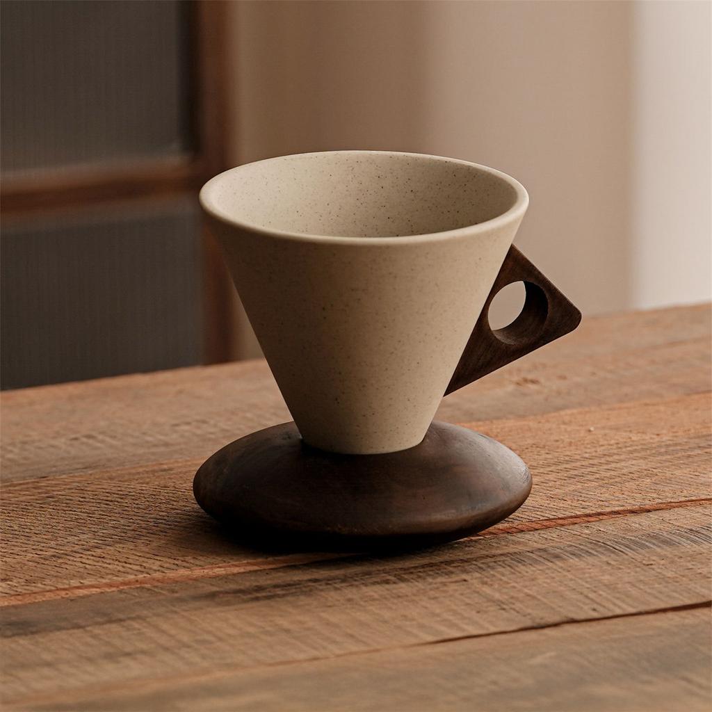 Coarse Pottery Coffee Mug with Base American Style Ceramic Tea Coffee Cups for Coffee Tea Latte Milkshake