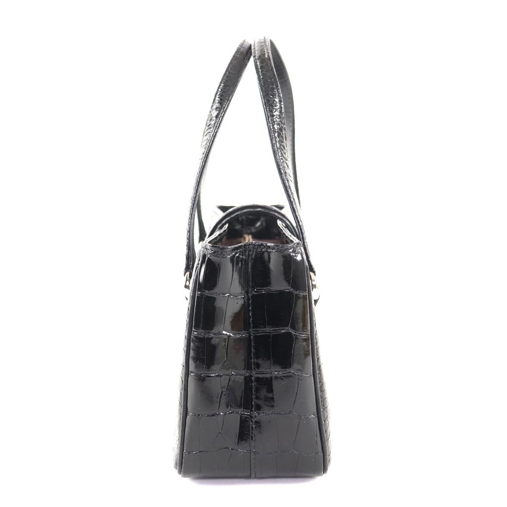 Tolle YAMAGUCHI Handtasche schwarz Krokodil Damen Gebraucht