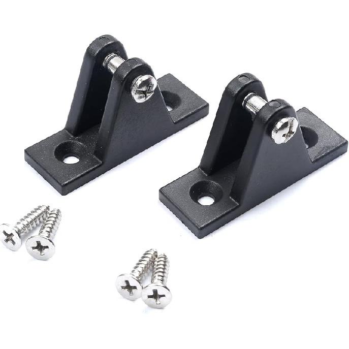 Mxeol Boat Top Fittings Hardware Combo Black Nylon Bimini Caps Jaw Slides Deck Hinges Pad Eye w/Screws