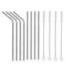 4Pcs Stainless Steel Straws Reusable Metal Drinking Straws 304 Food Grade Straight and Curved Straw Dishwasher Safe Metal Straw for Bottles Tumblers