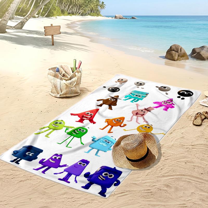 Alphablocks Beach Towel, Soft Absorbent Quick‑Dry Towel for Beach Pool Swimming Travel Home
