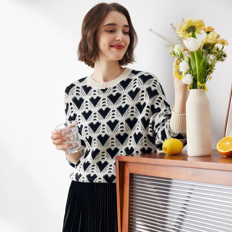 Komom Boka Women's Thick Round Neck Cashmere Sweater