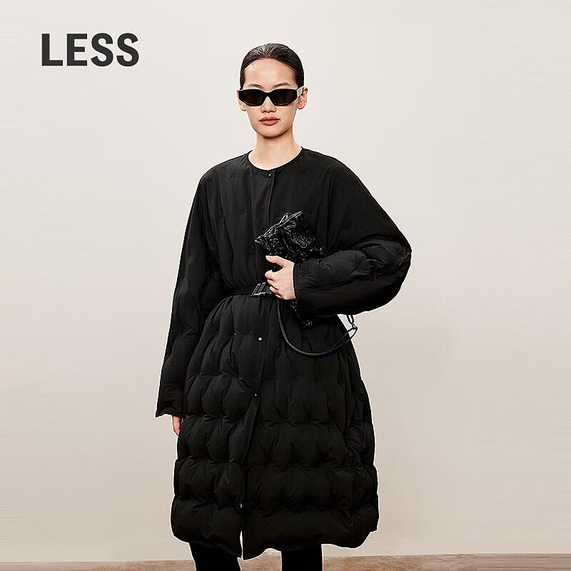 LESS 2024 Autumn Loose Straight Mid-Length Down Jacket