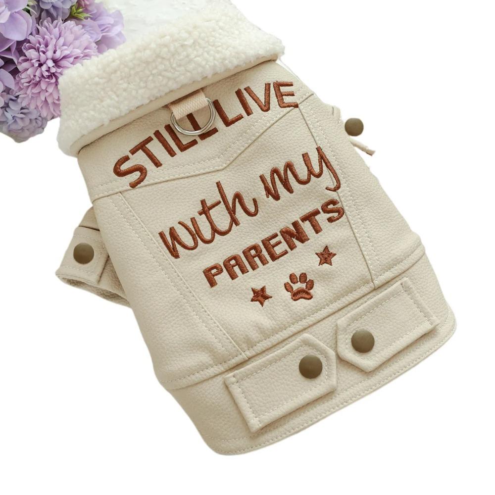 Pet Circle Dog Cat Clothes Thickened Thickened Cotton Coat Leather Coat Pet Products
