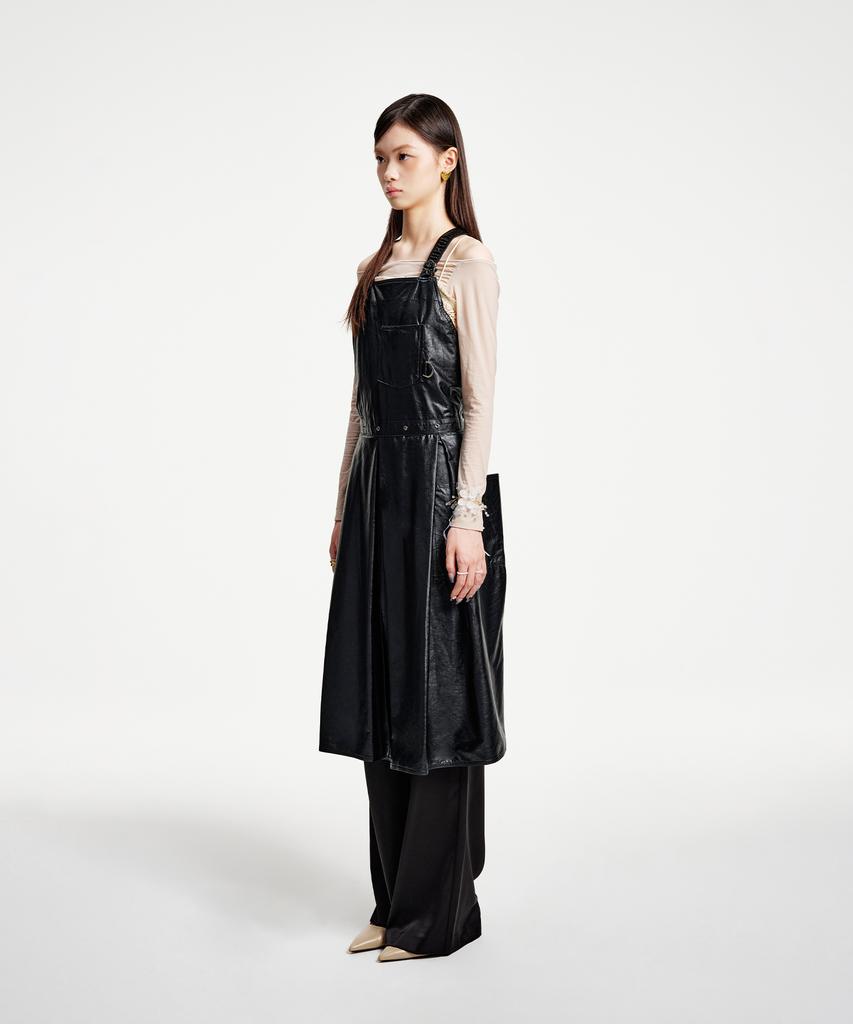 Eipeuleonwei Leather Hidden Hip Apron Dress 2 Sizes