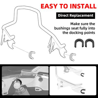2PCS / 4PCS Motorcycle Accessories Luggage Rack Side Panel Bracket Point Grommet Black For Harley Touring Softail Dyna Sportster