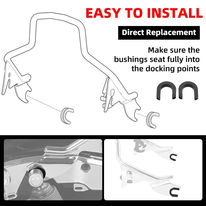 2PCS / 4PCS Motorcycle Accessories Luggage Rack Side Panel Bracket Point Grommet Black For Harley Touring Softail Dyna Sportster