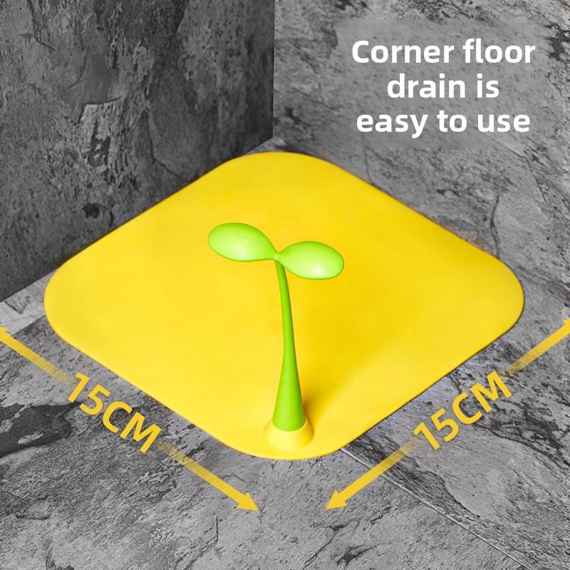 Cartoon Bean Sprout Silicone Drain Stopper Waterproof Anti Odor Anti Bug Sewer Cover Bathroom Kitchen Floor Drain Pad