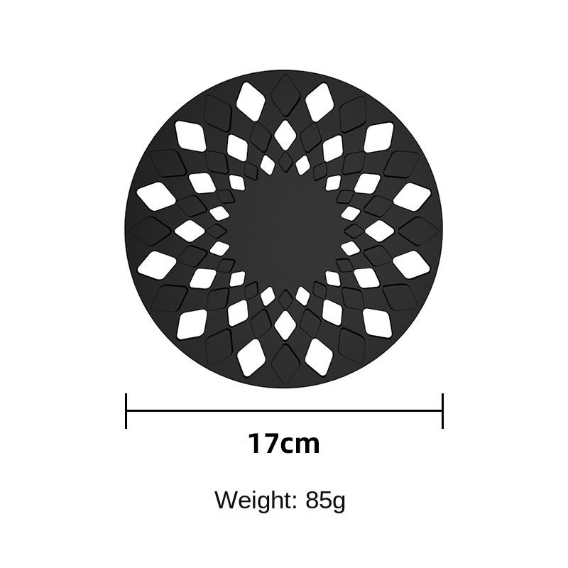 2 Pcs Lines Hollow Placemat Food Serving Table Mat Fletching Remover Vinyl Placemat for Round Table Hollow Out Silicone Placemat Safe Coaster Non-Slip