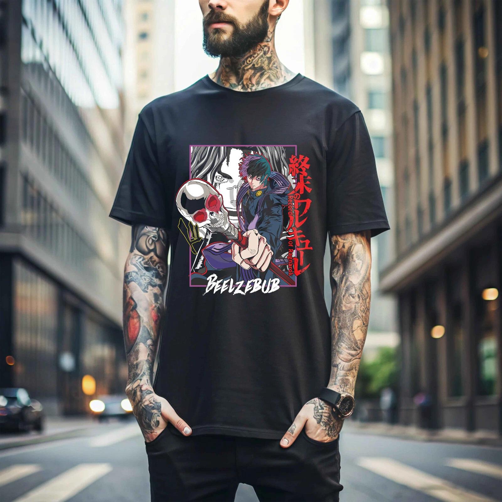 

100% cotton TOPS UNISEX TEES MENS WOMENS Beelze-bub T-Shirt Record Of Ragnarok Buddha Anime Manga Fan Gift Girl 440 XL чёрный