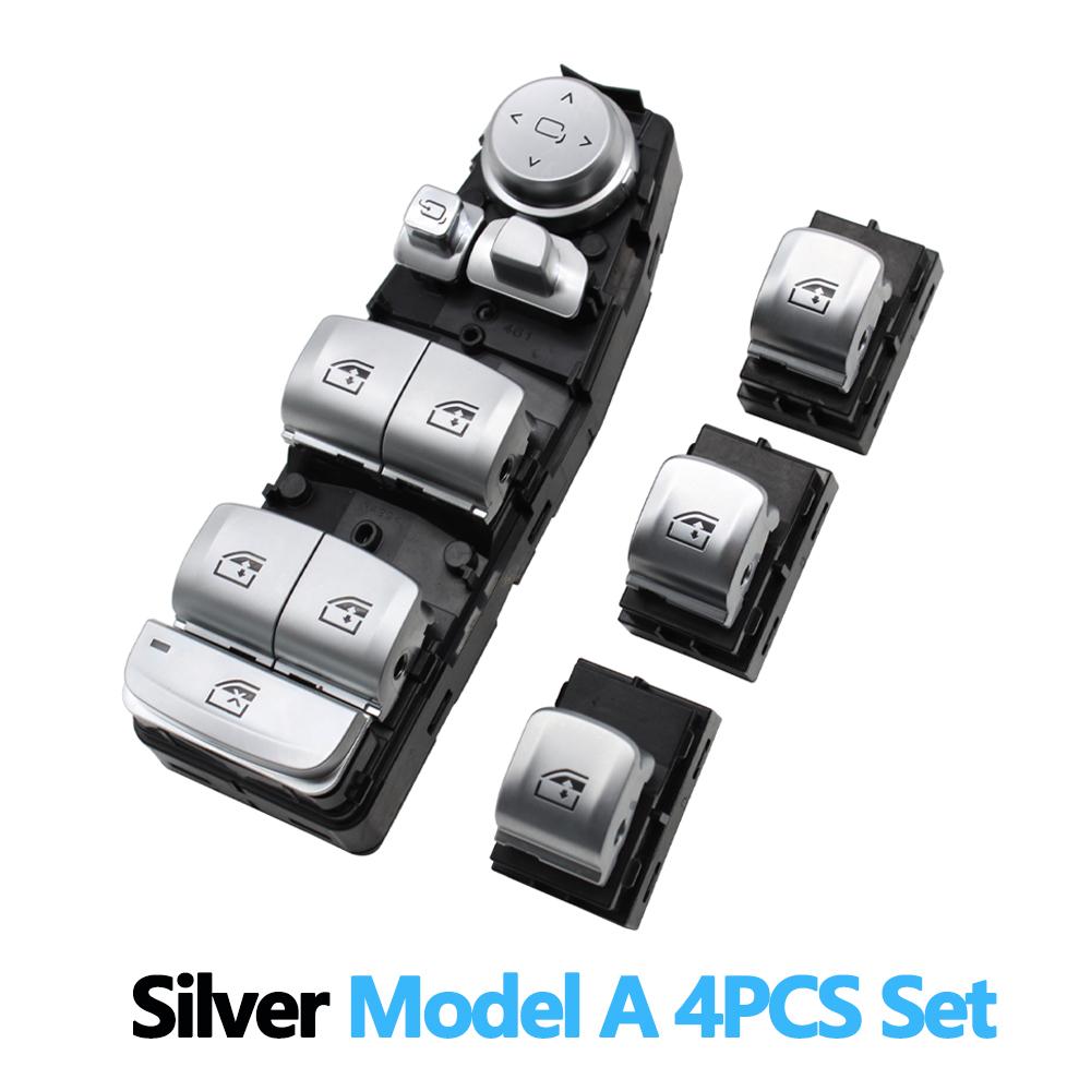 

Серебристый хром, главный переключатель стеклоподъемника, кнопка управления регулятором для BMW 3 5 7 X5 X6 F30 F35 F25 F26 F07 F10 F18 F01 Model A 4pcs Set