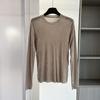 Trendy Velvet Slimming Long Sleeve Round Neck T-shirt - Autumn & Winter Fashion