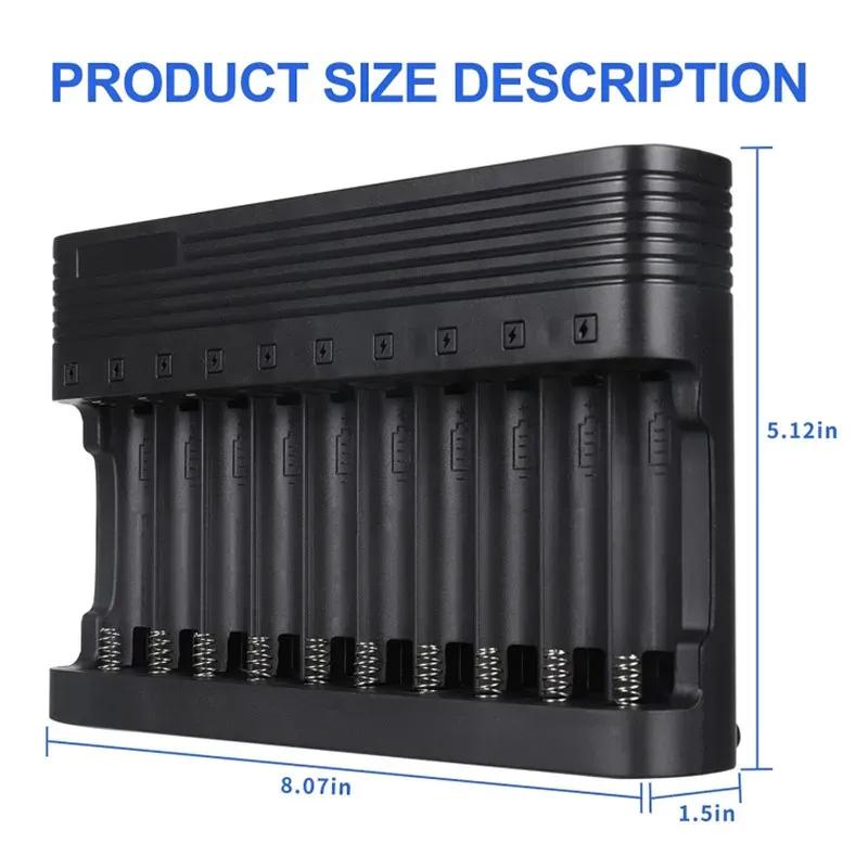 18650 Lithium Battery Charger 10 slots Universal Charger for Li-ion Rechargeable Batteries 26650 16340 18500 10440 18350 17670
