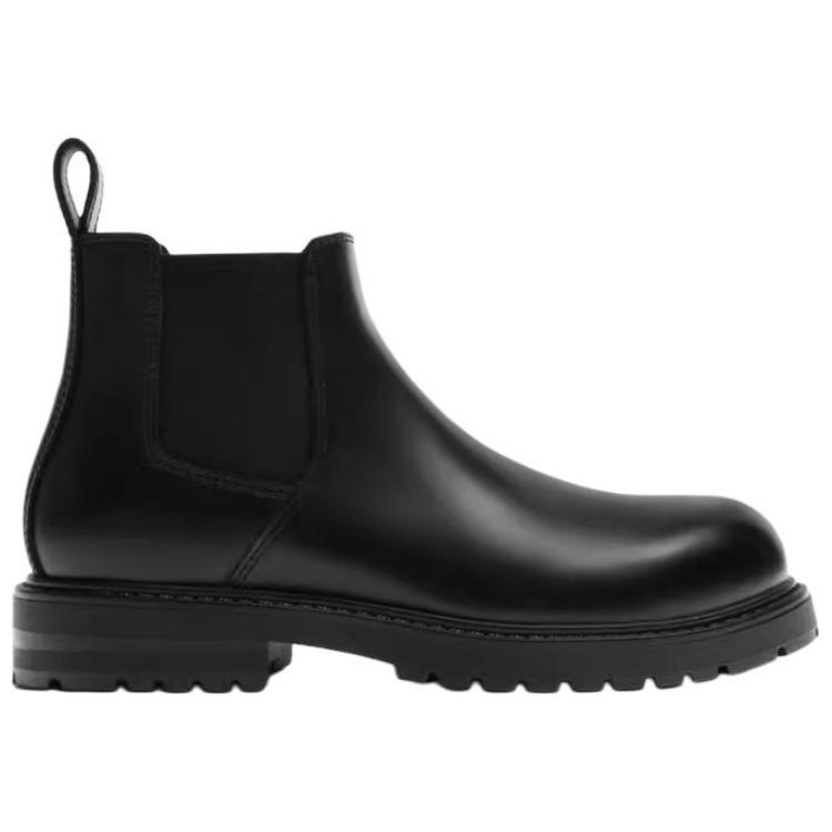 Zara Lightweight Slip-On Grooved Sole Low-Top Chelsea Boots Men Boots Black 12004420