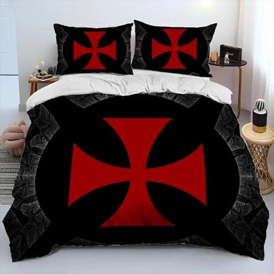 Cavalier Knight Templar Crusaders Comforter Bedding Set,Duvet Cover Bed Set Quilt Cover Pillowcase,King Queen Size Bedding Set