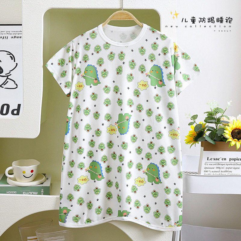 

Baby Summer Thin Sleeping Bag, Children s Anti-Kick Sleeping Robe, Air-Conditioning Clothing, Baby Ice Silk One-Piece Crawling Suit, Pajamas Dinosaur 80 cm
