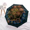 Symbols Runes pattern umbrella, portable and foldable design, 8 ribs, a casual accessory for Halloween, Christmas, and birthday gifts.