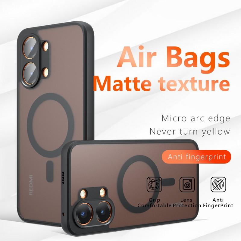 Für Magsafe Magnetische Handyhülle Für Xiaomi Poco X8 Pro Max X7 Pro X6 Pro Stoßfest Mattes PC+TPU Kabelloses Laden Rückseite