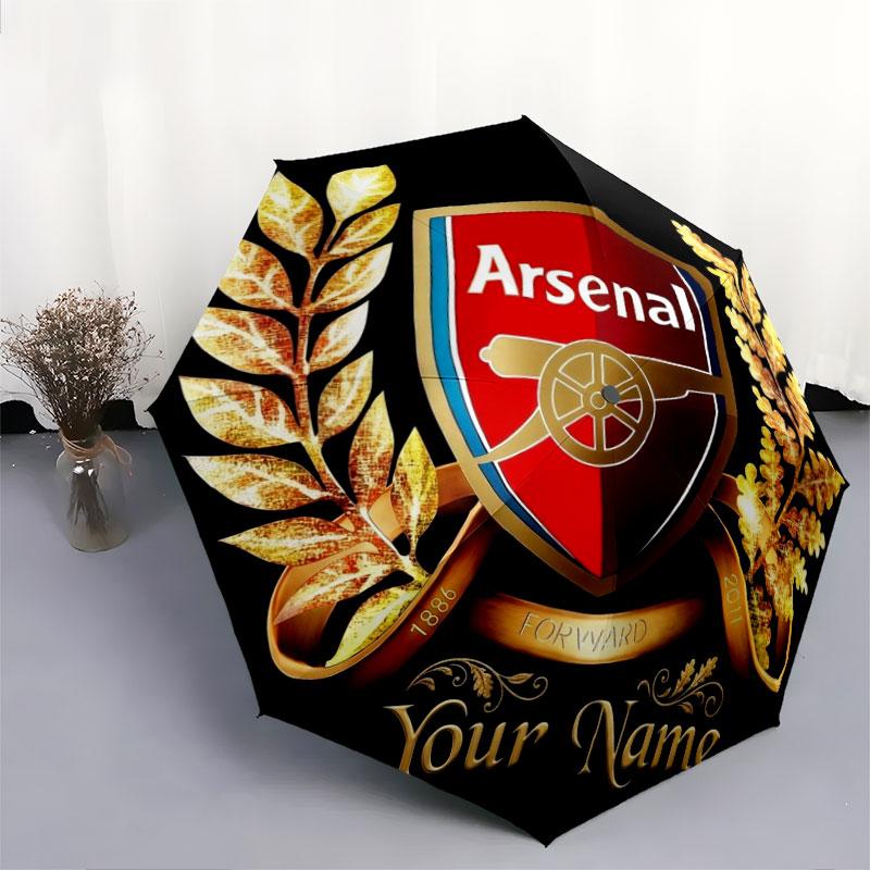 1 PC Automatic Folding Umbrella - Arsenal F Custom Name Pattern, Portable & Foldable Design with 8 Ribs, Christmas Birthday Gifts