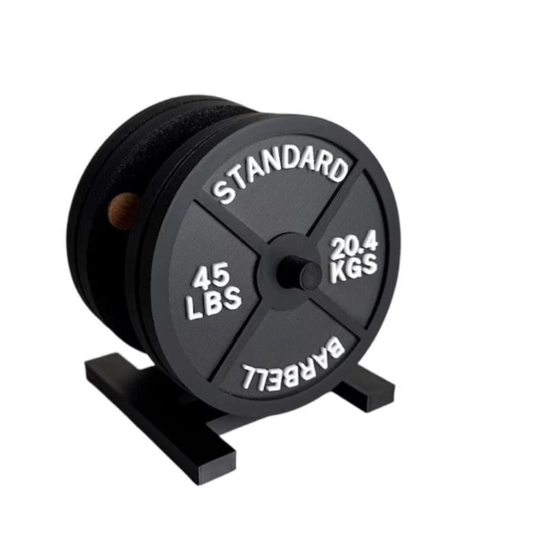 ABS Weight Plate Coaster with Integrated Stand Barbell Bumper Plate Drink Coaster For Neat Organization