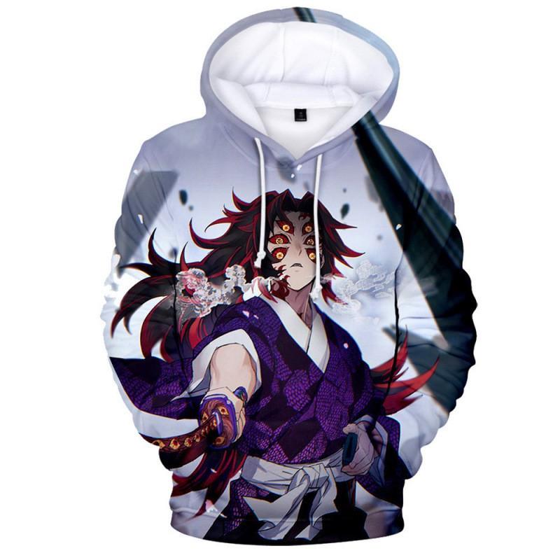 Herren Anime Kapuzenpullover mit 3D-Digitaldruck Demon Slayer Design Lockere Passform Langarm Lässiges Oberteil