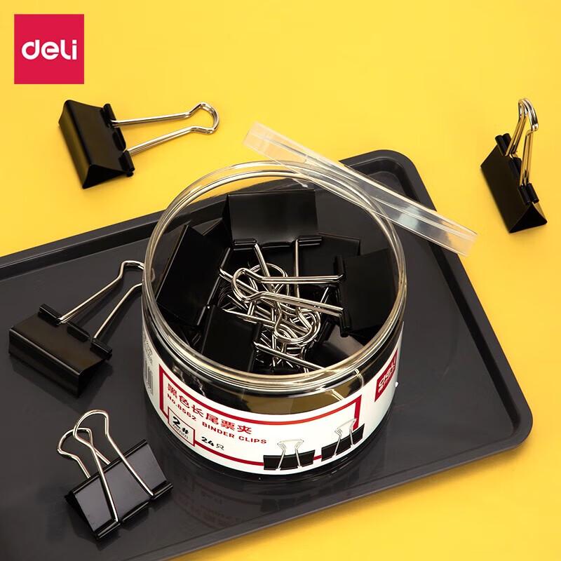 Deli Black Binder Clips 32mm