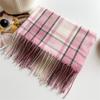 Japan and South Korea sweet imitation cashmere plaid warm shawl scarf unisex autumn and winter fashion versatile fringed scarf