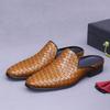 Módní luxusní pánské pantofle z pravé kůže, ležérní, protiskluzové, italský styl, letní móda, mokasíny, polobotky pro muže