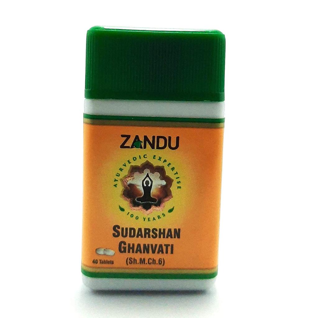 Zandu Sudarshan Ghanvati Ayurvedic Herbal Supplement 40 Tablets X 6 Pack Natural Immunity Support