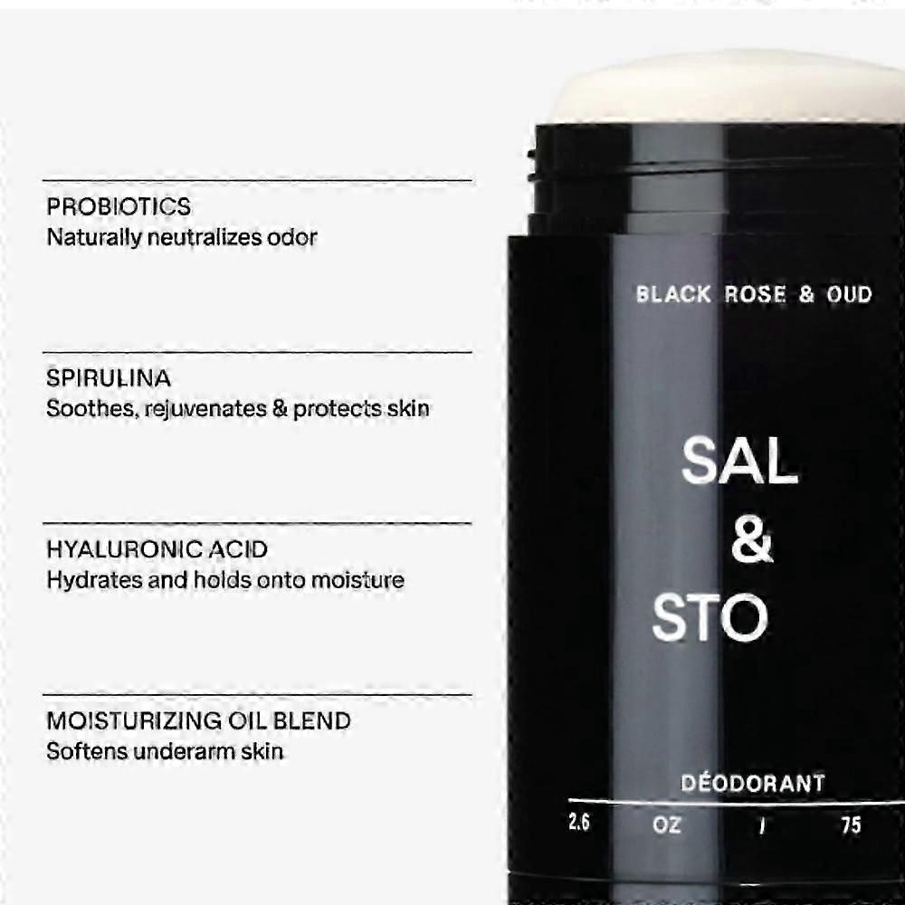 Salt Stone Unisex Extra Strength Deodorant with Black Rose Oud Fragrance, Ideal for Long-Lasting Freshness