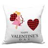 Valentine's Day Letters Black and White Cotton Linen Super Soft Peach Leather Velvet Pillowcase Sofa Home Cushion Cover