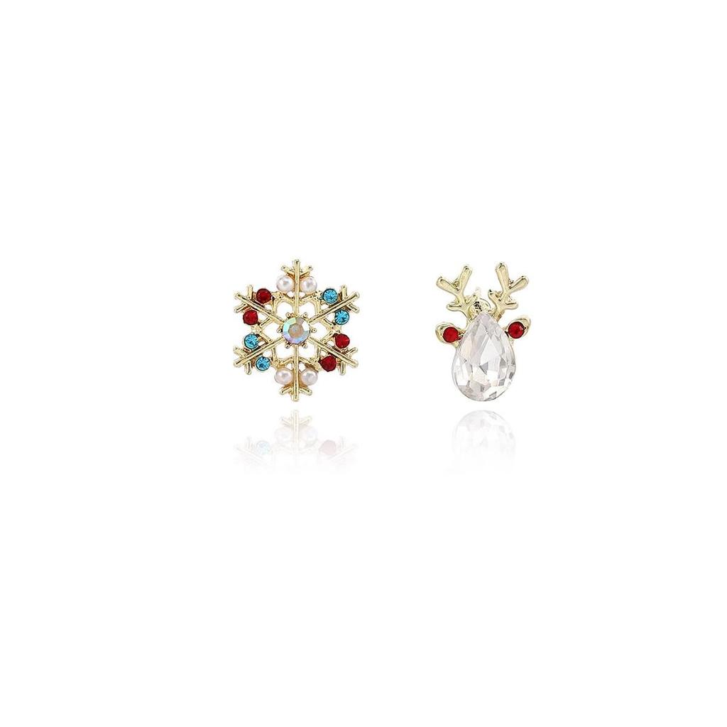 Rhinestone Reindeer & Snowflake Earrings: Christmas Series, Stylish Design, Versatile New Edition for Women
