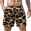 Herren Leopardenmuster Strandshorts 3D-Druck Lässige Partykleidung Badeshorts Harajuku Atmungsaktiver Badeanzug Homme Übergroße Kleidung