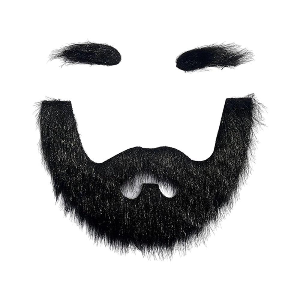 Moustache Postiche Auto-adhésive Barbe Réaliste Décorations Cosplay Sourcil Postiche Noël