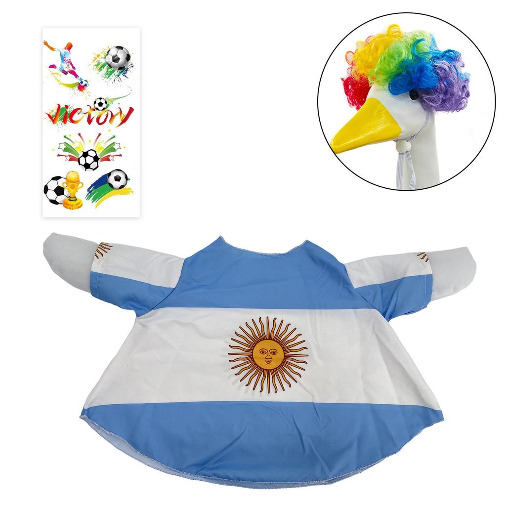 Patio Lawn Goose Costume Set with National Flag Design Includes Decorative Outfit and Accessories for Outdoor Yard Decoration