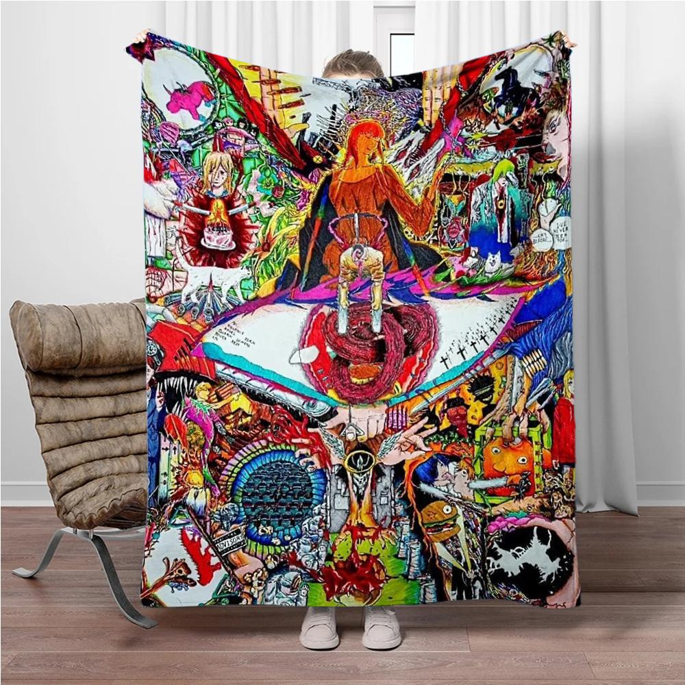 Japanese Anime Manga Denji Chainsaw-Man Children Warm Soft Blankets for Sofa Bed Cover Blanket Suitable for Birthday Souvenir