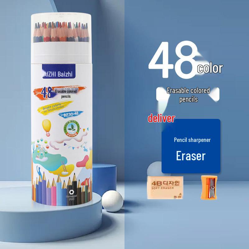 Sześciokątne Kredki Kolorowe Rozpuszczalne w Wodzie na Bazie Oleju - 12, 24, 36, 48, 72 Kolory - Zestaw do Rysowania dla Studenta