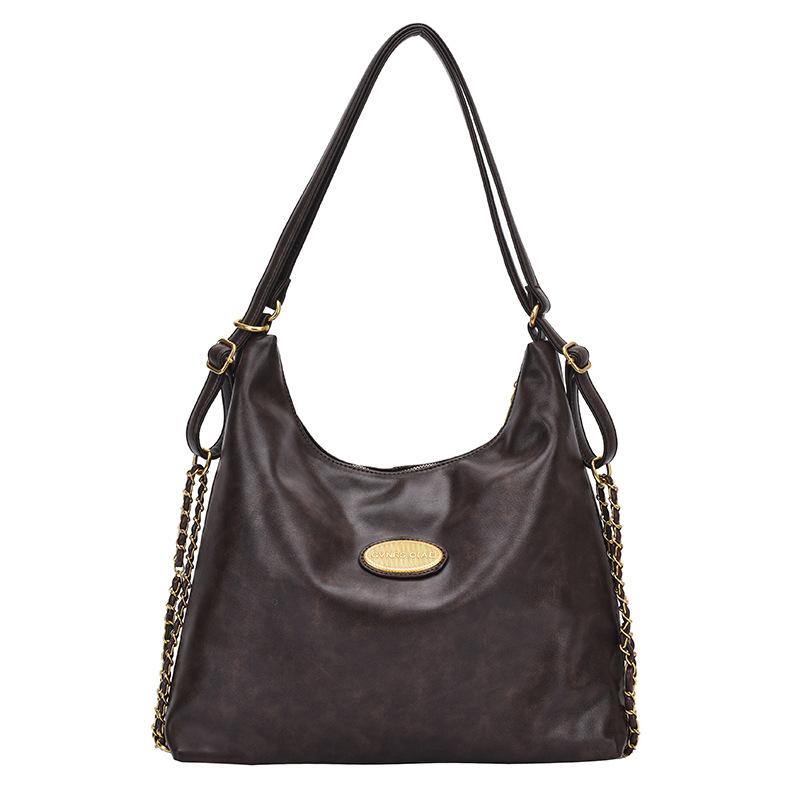 

Шкіряна сумка. Багатофункціональна сумка через плече великої місткості. Жіноча сумка через плече кавовий