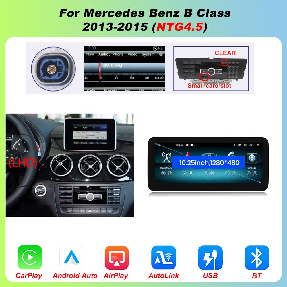 Wireless Carplay Linux Screen For Mercedes Benz A B Class CLA GLA W176 W246 2013-2015 NTG4.5 Android Auto Radio GPS Multimedia