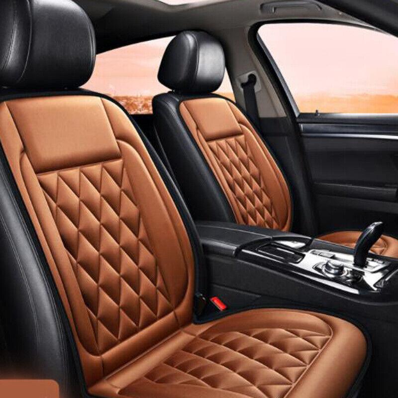 2PCS Winter Car Heated Seats 12V Driver Seat Cover Electric Heated Car Seat Heating Cushion Covers Heating Pads Set Cushions