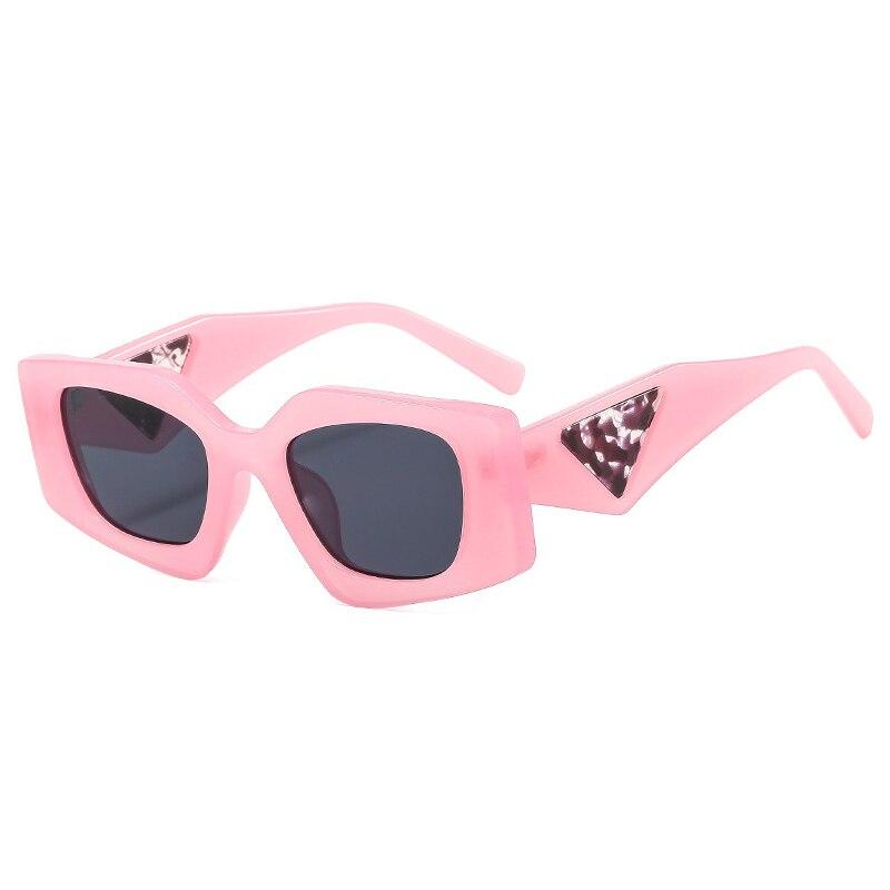 SO&EI Popular Fashion Polygon Cat Eye Sunglasses Women Retro Brand Designer Jelly Color Shades UV400 Men Clear Glasses Frame