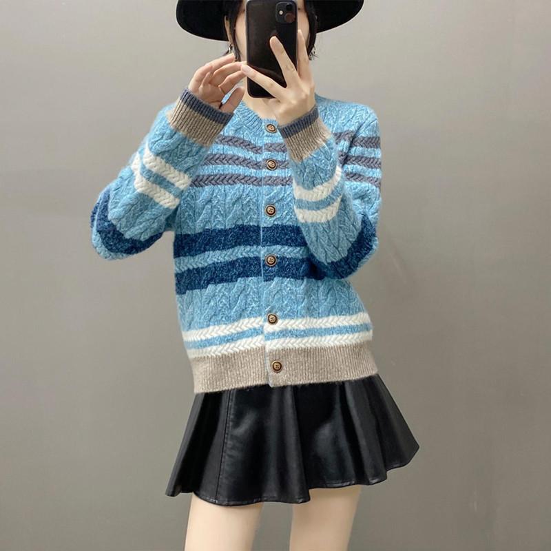 

Женский свитер Qinghe 100% чистый кашемир - Ультрамягкий роскошный зимний пуловер L синий