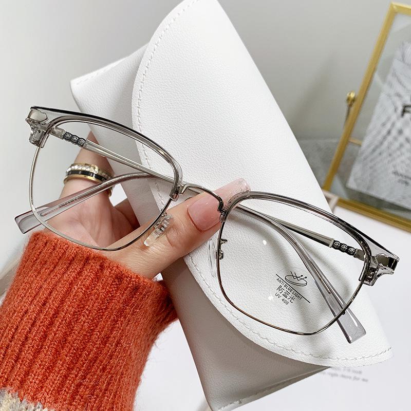 Men's Retro Anti-Blue Light Reading Glasses - Metal Frame for Middle-Aged and Older Users